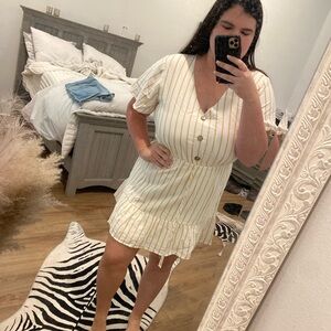 Pink lily striped dress